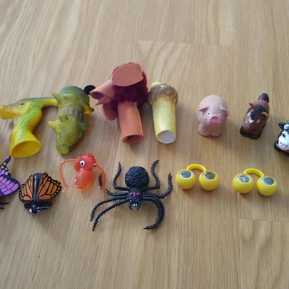 Finger Puppet Farm Animals, Bugs, Dinosaurs, Monsters x 14